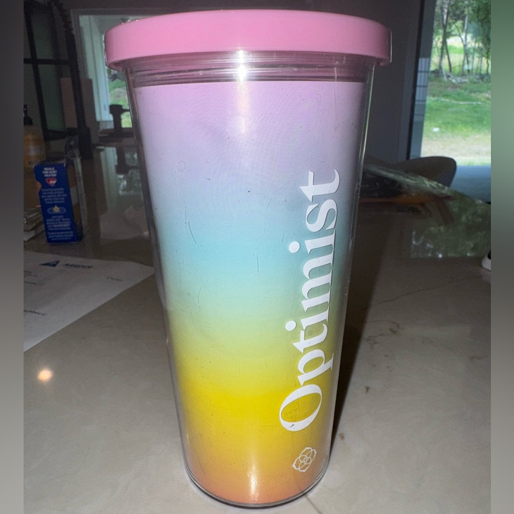 Kendra Scott Optimist Colorful Tumbler with Pink Lid - Picture 4 of 6